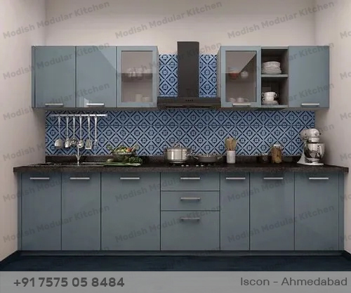 straight modular kitchen design in BOPAL, Ahmedabad